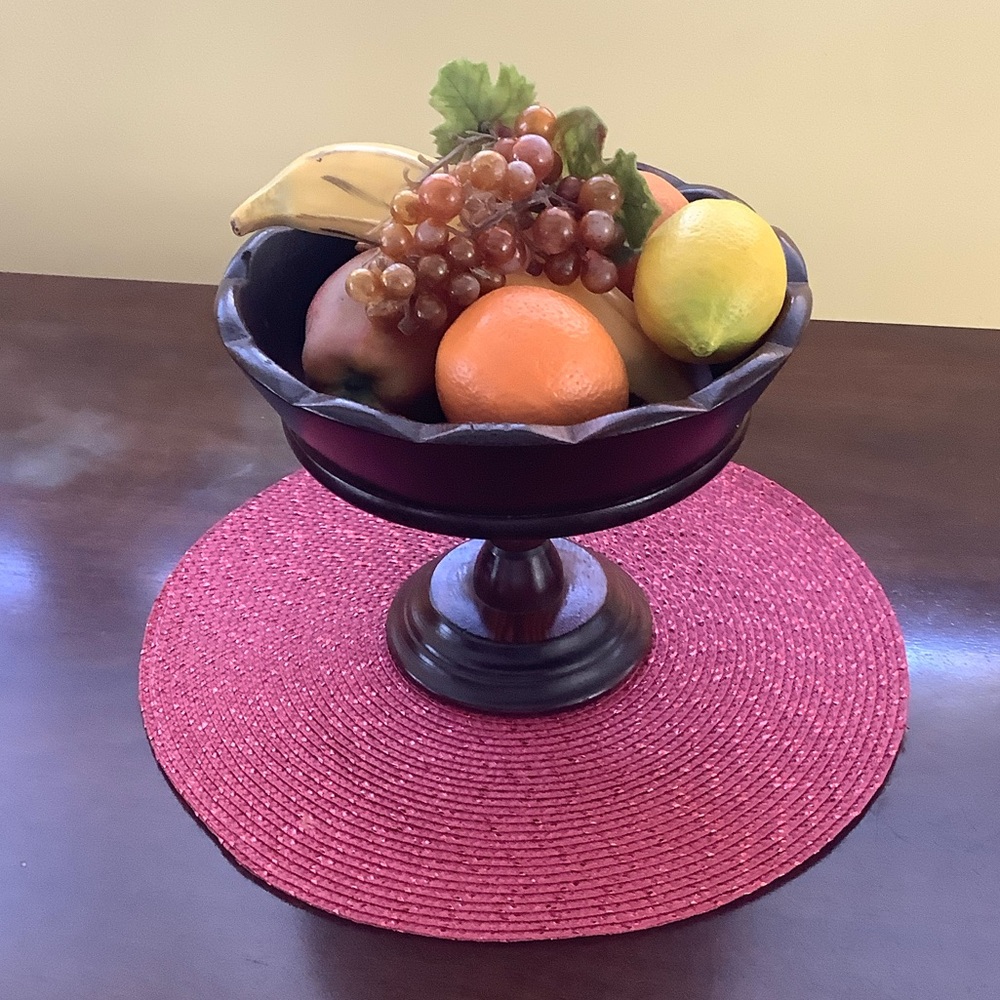 WOOD PEDESTAL BOWL